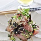 まぐろの薬味たっぷり塩昆布和え
