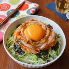 韓国風イカキムチ丼