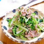 簡単副菜☆『水菜とツナのごま油和え』