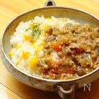 ナスとトマトのキーマカレー