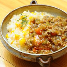 ナスとトマトのキーマカレー