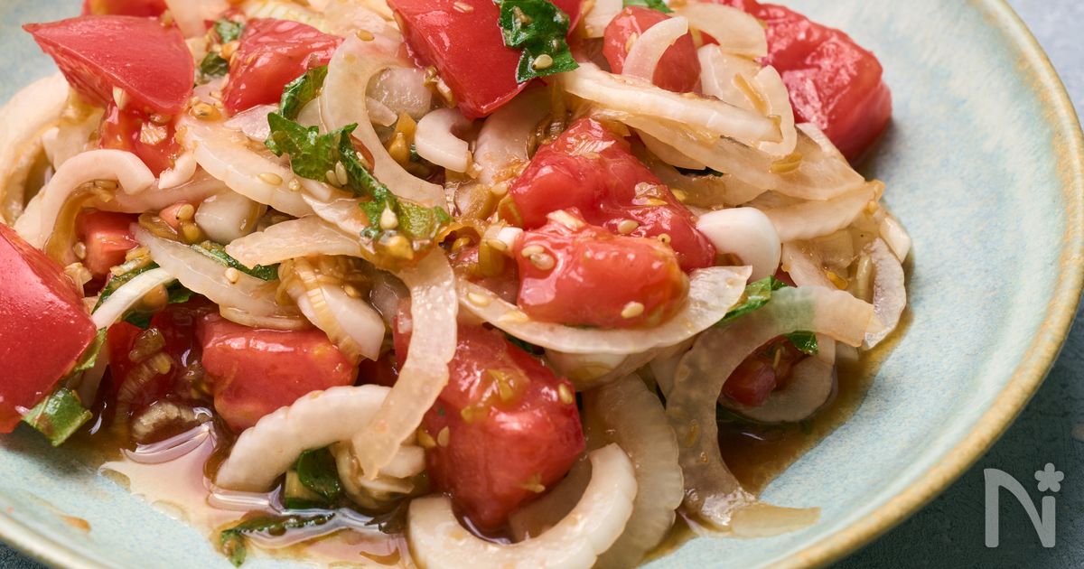 【トマトと新たまねぎのピリ辛甘酢香味ダレ和え】油淋鶏タレで！