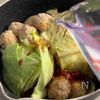 【旨辛肉団子キャベツ】放置でコクうまガッツリスープの工程1