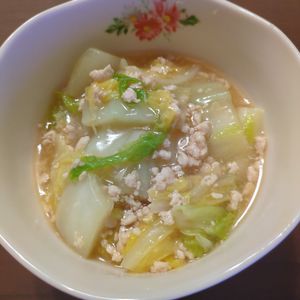 たりおの作ってみた!投稿(ごはんが止まらない白菜とひき肉の旨煮)