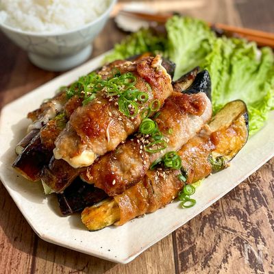 なすと大葉ととろ〜りチーズの豚バラ巻き
