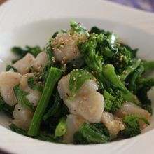 菜の花とホタテのナムル
