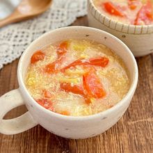トマトと白菜と豆腐のふわたまスープ