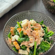 【冷凍おかず】レンジで簡単!ほうれん草とちくわのツナ中華和え