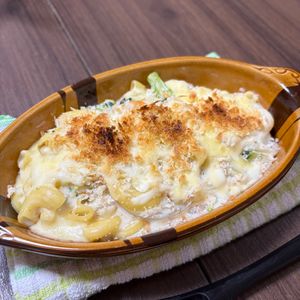 なっぴの作ってみた!投稿(【えびマカロニグラタン】マカロニ別ゆで不要！うま味が広がる！)