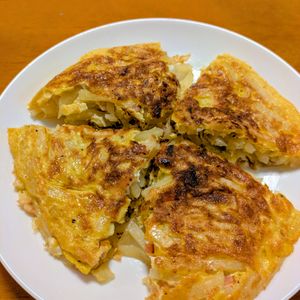 ゆきまる🐬🫧の作ってみた!投稿(ベーコンポテトdeスペイン風オムレツ【#クリスマス】)
