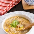とろ～りスープであったまる♡ベビーほたてとコーンの中華スープ