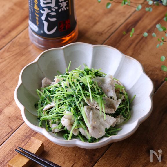 豆苗と豚しゃぶ蒸し