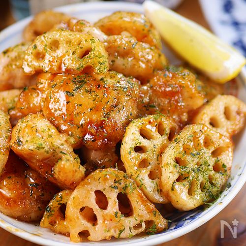 私の得意料理になる🥰鶏とれんこんのオイスターバターレモン