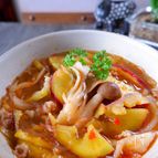 ＼韓国風旨辛スープ／さつま芋入り春雨スープ