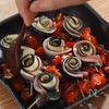 秋刀魚となすのパン粉焼きの工程4
