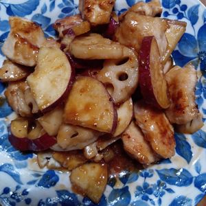 886853の作ってみた!投稿(【鶏肉とたっぷり根菜の黒酢炒め】ボリューム満点♡食欲そそる！)