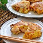 小麦粉不要！＊むき海老とキャベツとチーズのほぼ具のおやき＊