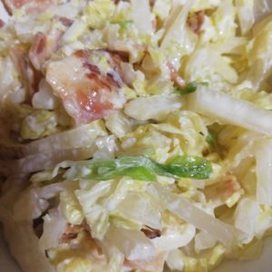 ぽぽペの作ってみた!投稿(【白菜とベーコンの旨マヨサラダ】抱えて食べたい♪やみつきの味)