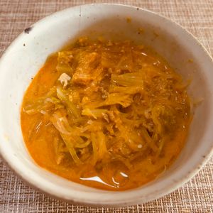 puricoの作ってみた!投稿(ほっこり温まる！キャベツと春雨の【食べるピリ辛キムチスープ】)