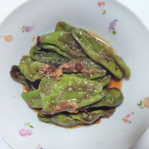 ふうかの作ってみた!投稿(ピーマンだけで絶品《甘ぽんおかか♡焼き浸し》)