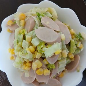 マンチカンのがんもの作ってみた!投稿(【子供爆食！白菜のカレーマヨコーンサラダ】レンジで簡単♡︎)
