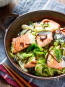 鮭とキャベツの重ね蒸し【#レンジ】