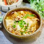 キムチが調味料！豚キムチ豆腐のコク旨スープ