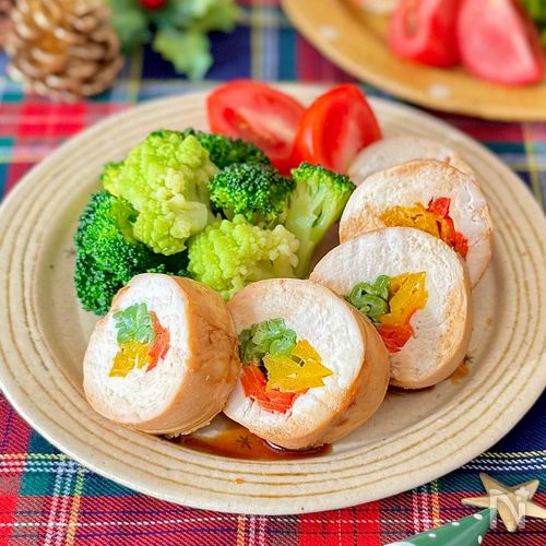 カラフル野菜のロールチキン