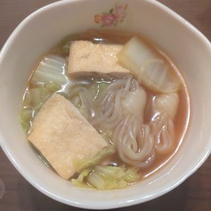 たりおの作ってみた!投稿(フライパンのまま食卓へ「薄揚げと白菜のくったり煮」)