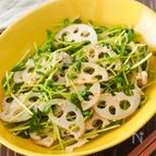 レンジで作れる◎れんこんと豆苗のシャキシャキサラダ