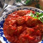 お口でとろける♡ふわふわ豆腐入りミートボール和風トマト煮込み