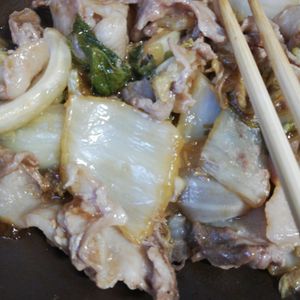 翔ママの作ってみた!投稿(重ねて10分♪包丁不要『ごま油香る♡豚バラ白菜の鶏だしあん』)