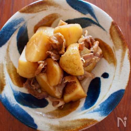 【新じゃがと豚バラの煮物】食材ふたつ！シンプル肉じゃが