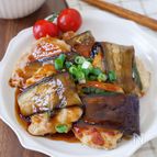 【レンチン裏技?!】とろとろなすつくね🍆甘辛タレでご飯進む