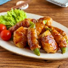 春野菜をもりもり♪【新玉ねぎとスナップえんどうの豚バラ巻き】