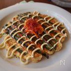 お麩でふわふわ！豚キムチーズのお好み焼き