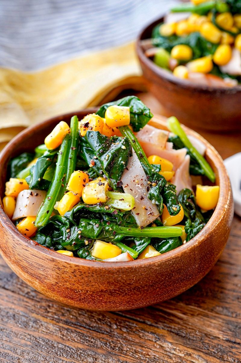 ほうれん草とベーコンのサラダのレシピ