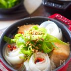 【簡単巻くだけ】豚ばら肉と大根のクルクルピリ辛ブーケ鍋