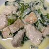 山子の作ってみた!投稿(［チキンとほうれん草の柚子こしょうクリーム煮］生クリーム不要)