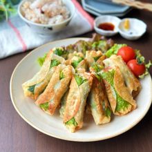 【鶏むね肉と豆腐の巻き巻き紫蘇餃子】節約/ガッツリごはん