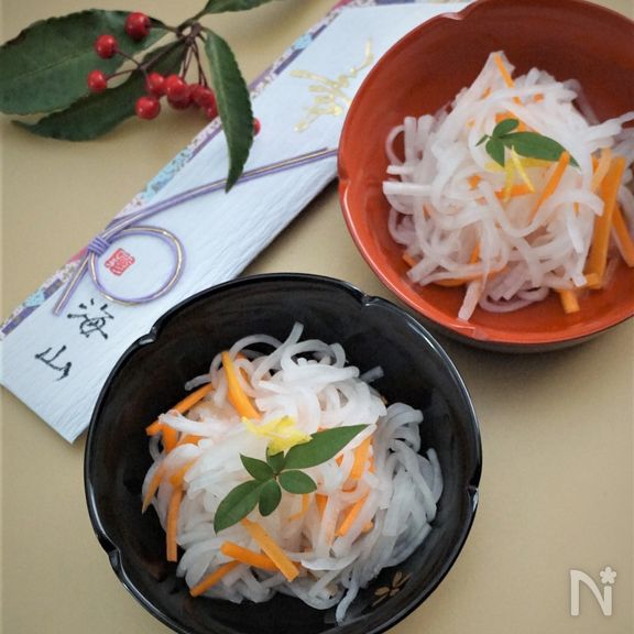 寿司酢で簡単柚子なます