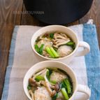 もやし鶏団子としめじとニラの旨塩スープ