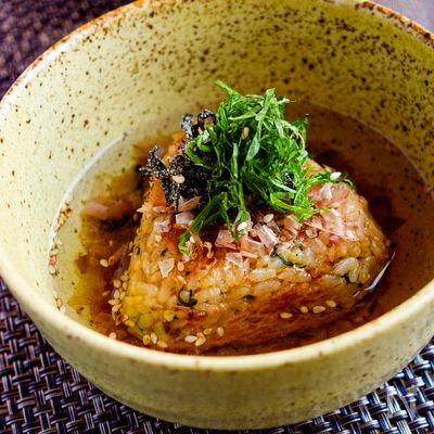 『香ばし茶漬け』フライパンで作る【焼きおにぎり茶漬け】