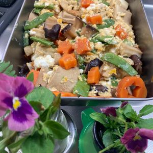 そら・ゆずの作ってみた!投稿(長寿県信州の伝統食材【高野豆腐の卵とじ】簡単ヘルシーレシピ♪)