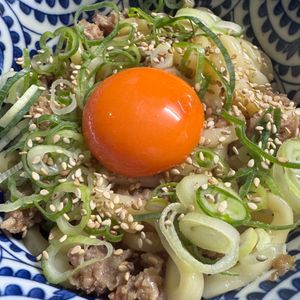 577453の作ってみた!投稿(☆ねぎだく甘辛そぼろ混ぜうどん☆レンジで１回加熱するだけ♪)