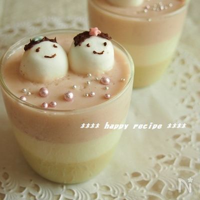 【ひな祭り】混ぜるだけ！3色豆乳ヨーグルトババロア