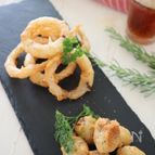 サックサク♪チーズ香るオニオンリングとそら豆フリッター