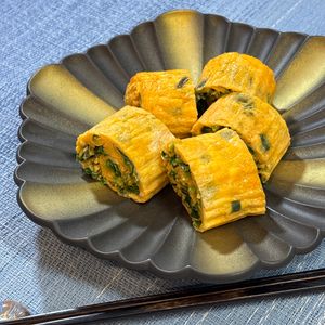 楽ラク手抜キッチン🐶🐾の作ってみた!投稿(白だしで簡単味付け！上品なニラ玉焼き)