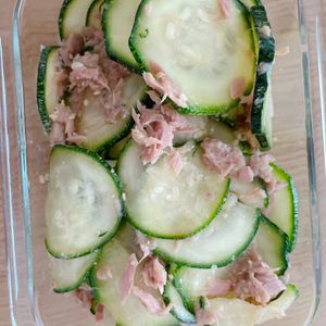 1322383の作ってみた!投稿(ズッキーニとツナ《にんにく味噌ダレ♡サラダ》)