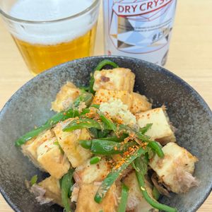 Tsuneaki Okadaの作ってみた!投稿(ヘルシー和食のお惣菜😘厚揚げとピーマンの生姜おかか和え🥗)